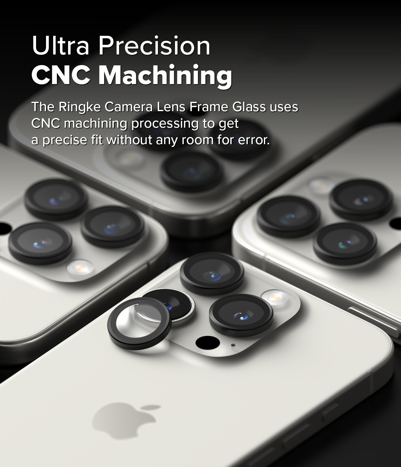 Camera Lens Frame Glass (2-pack) iPhone 16 Pro Black