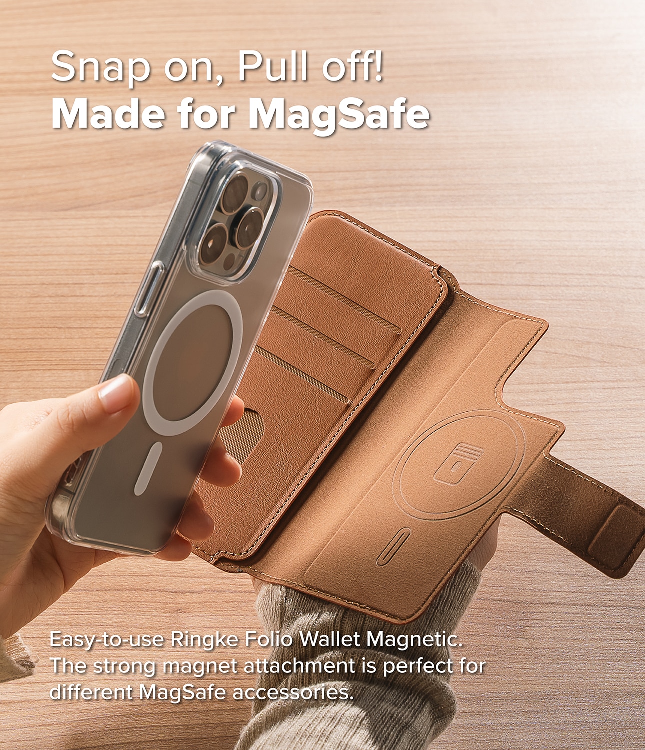 Folio Wallet Magnetic iPhone 13 Pro Brown