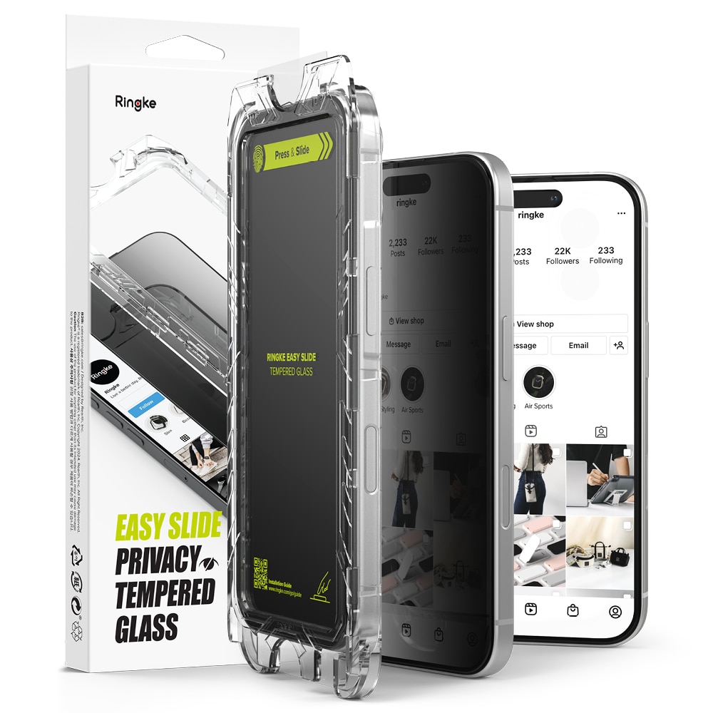 Easy Slide Privacy Glass (2-pack) iPhone 16 Pro