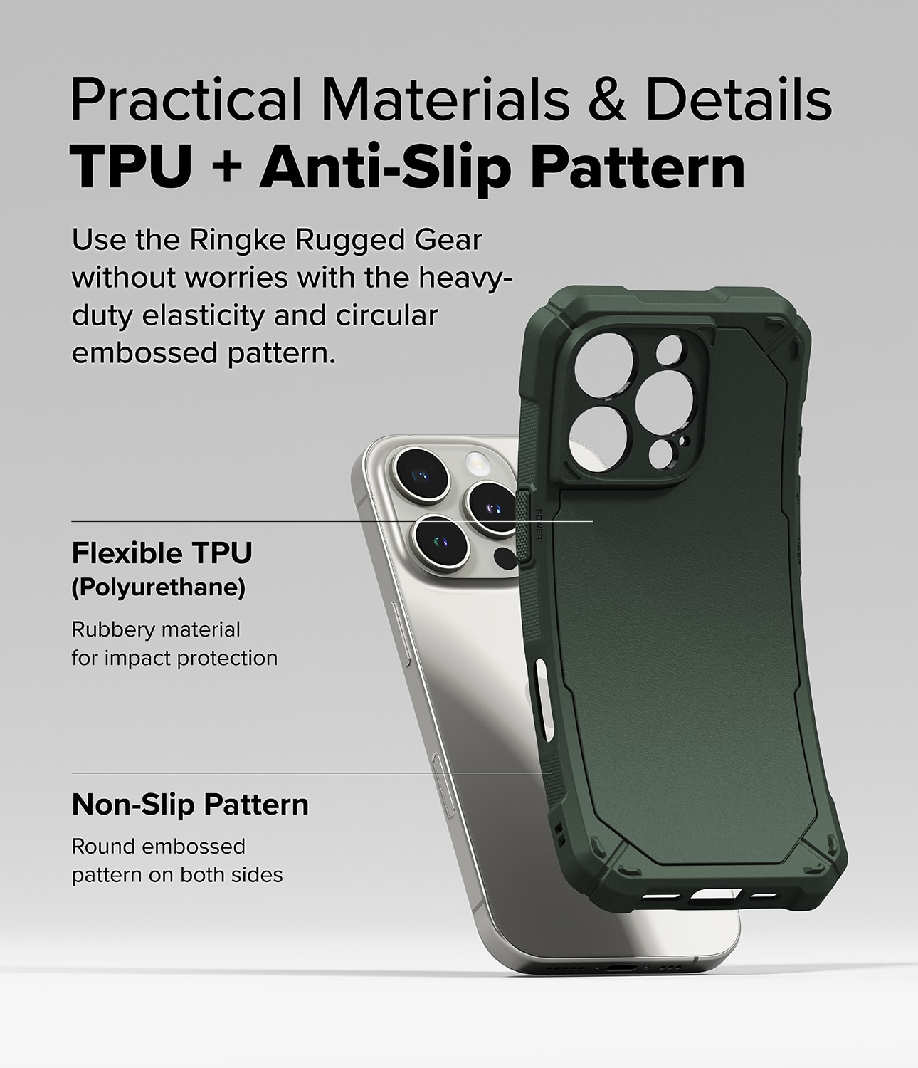 Rugged Gear Magnetic Case iPhone 16 Pro Dark Green