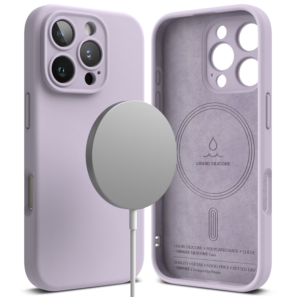 Silicone Magnetic Case iPhone 16 Pro Light Purple