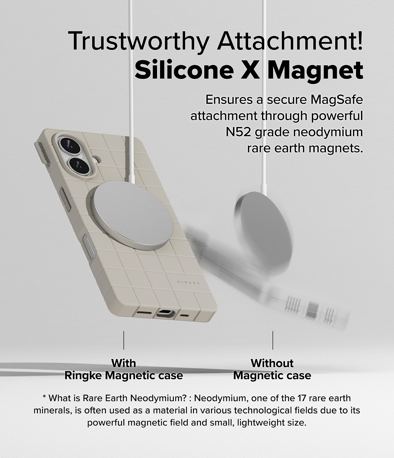 Bitmap Silicone Magnetic Case iPhone 16 Stone