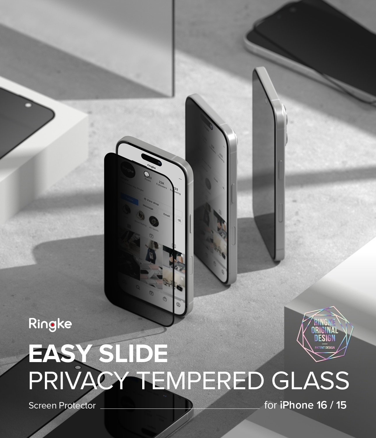 Easy Slide Privacy Glass (2-pack) iPhone 15