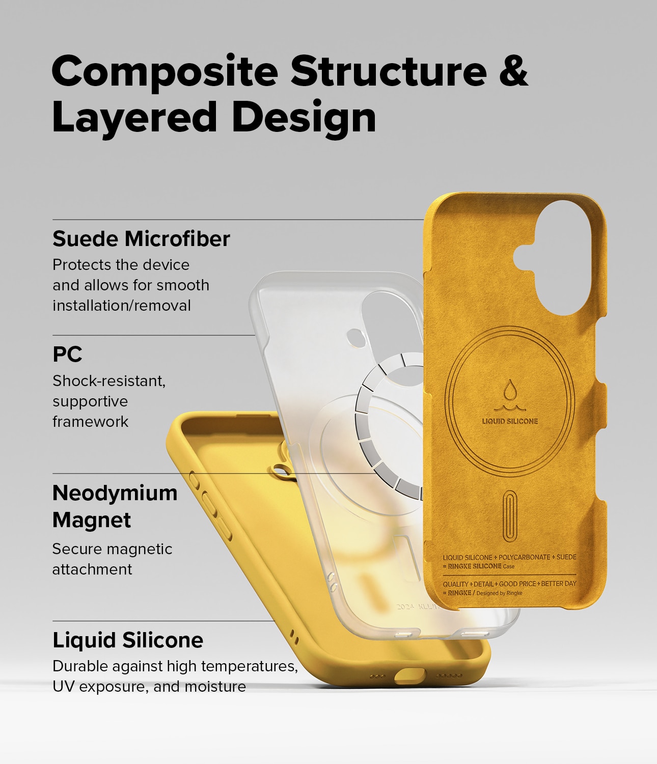 Silicone Magnetic Case iPhone 16 Yellow