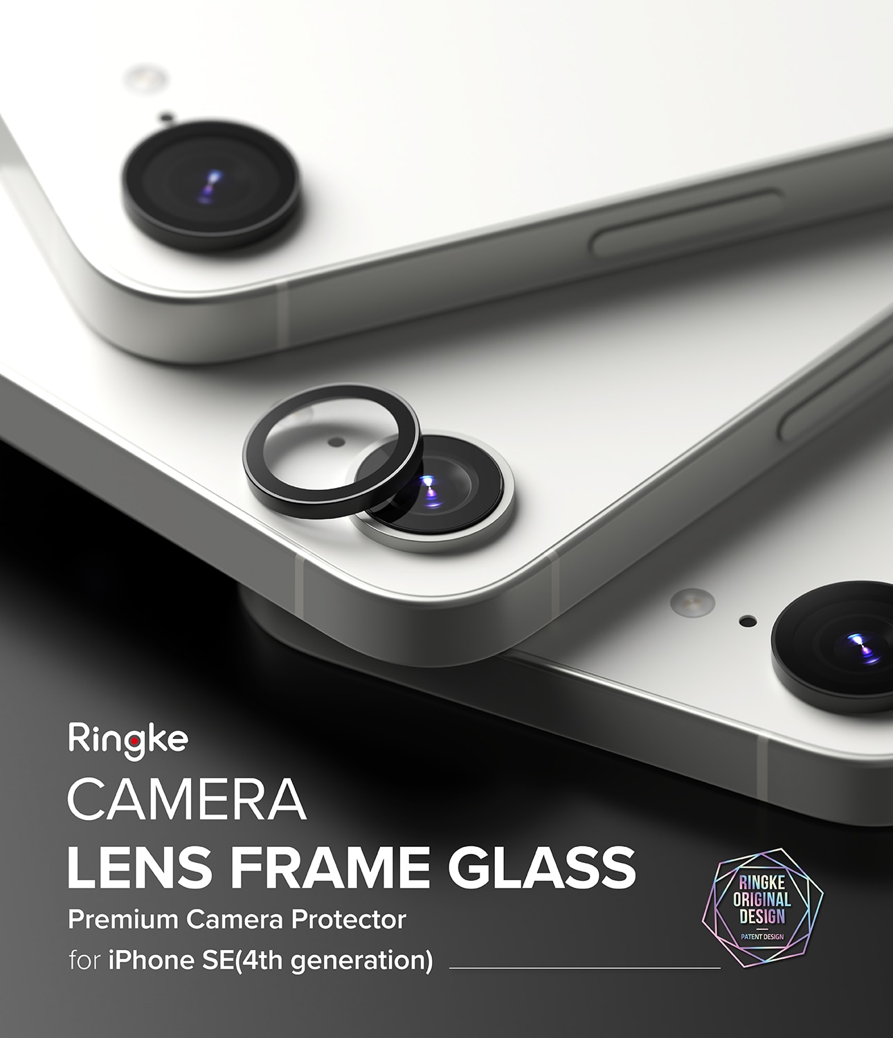 Camera Lens Frame Glass (2-pack) iPhone SE 4 Black