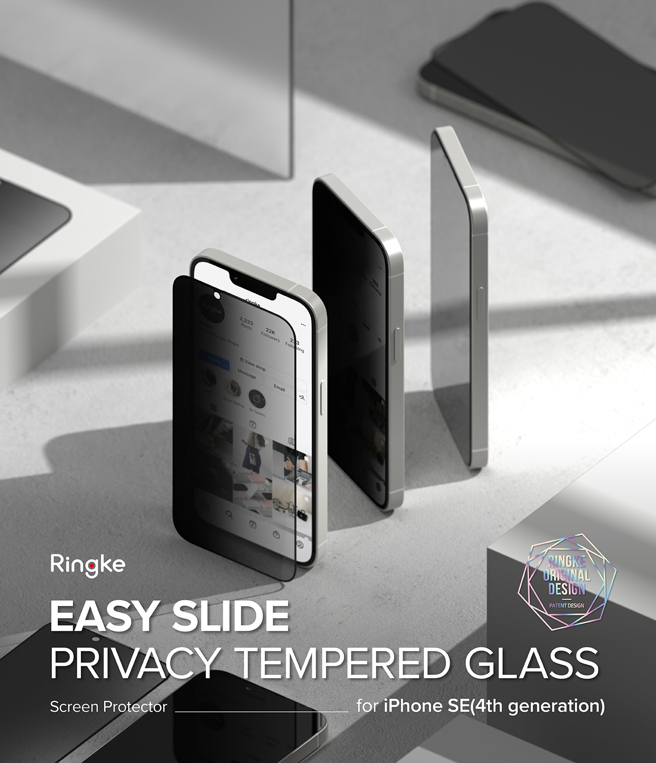 Easy Slide Privacy Glass (2-pack) iPhone SE 4