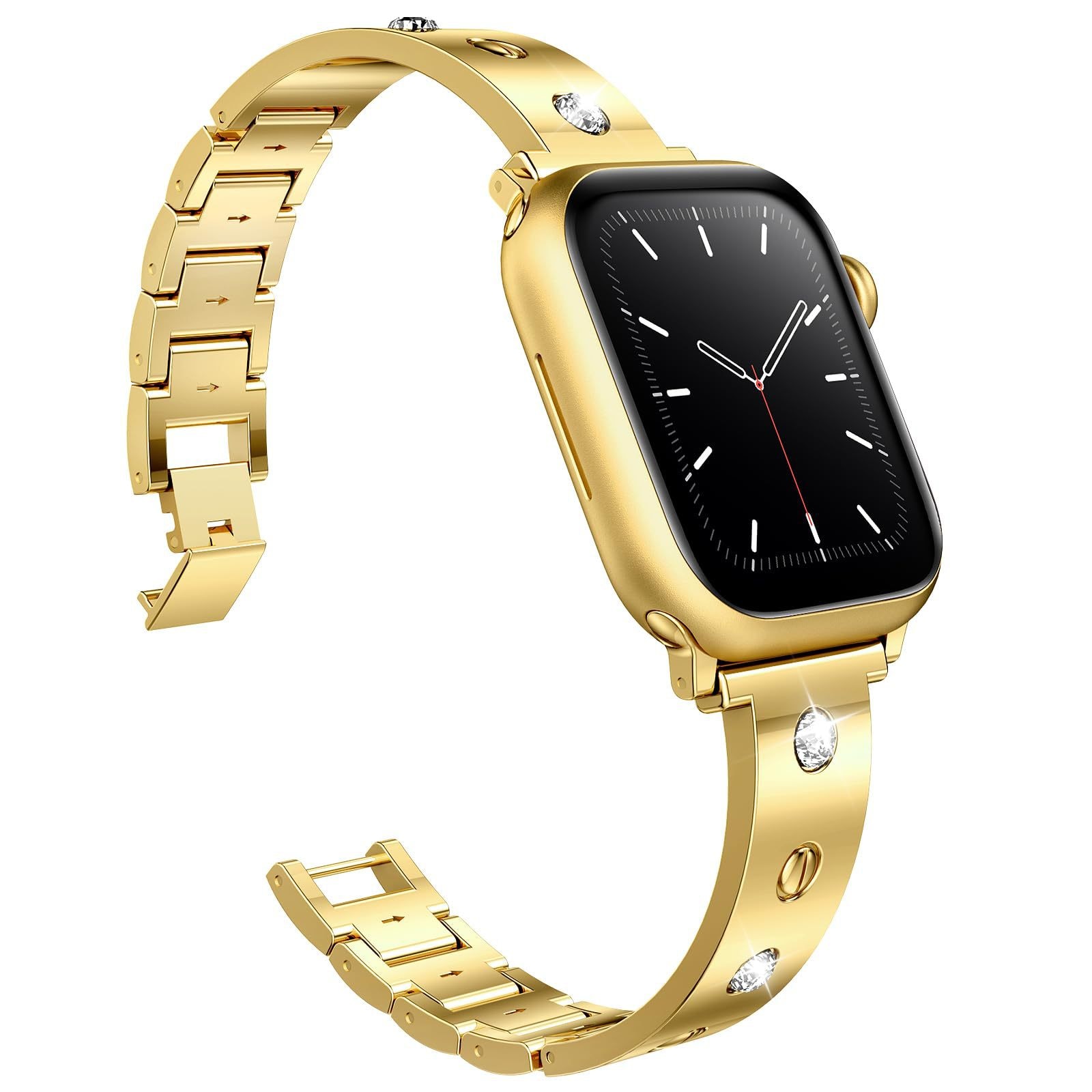 Bangle Diamond Bracelet Apple Watch 41mm Series 8 guld