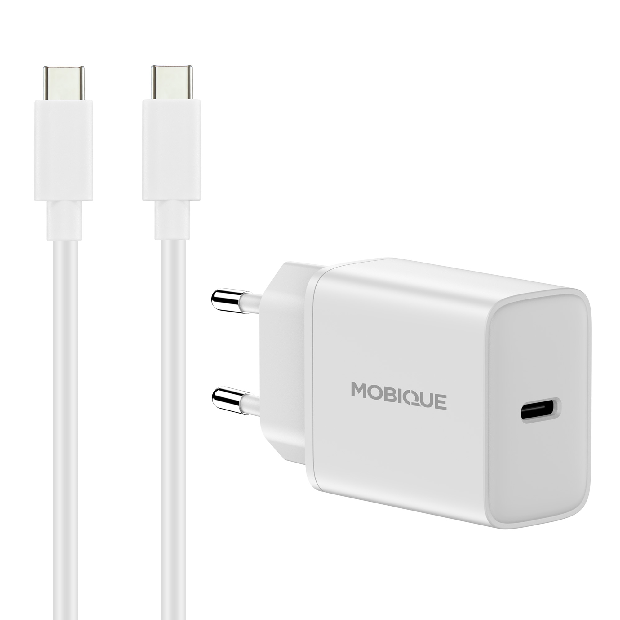 Komplet oplader Samsung Galaxy S25 Edge - 2m kabel og vægoplader USB-C Hvid