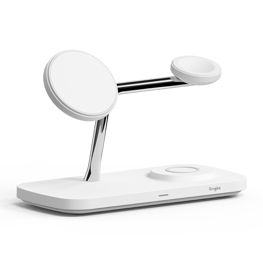 3-in-1 Wireless Charger Stand Qi2 MagSafe hvid