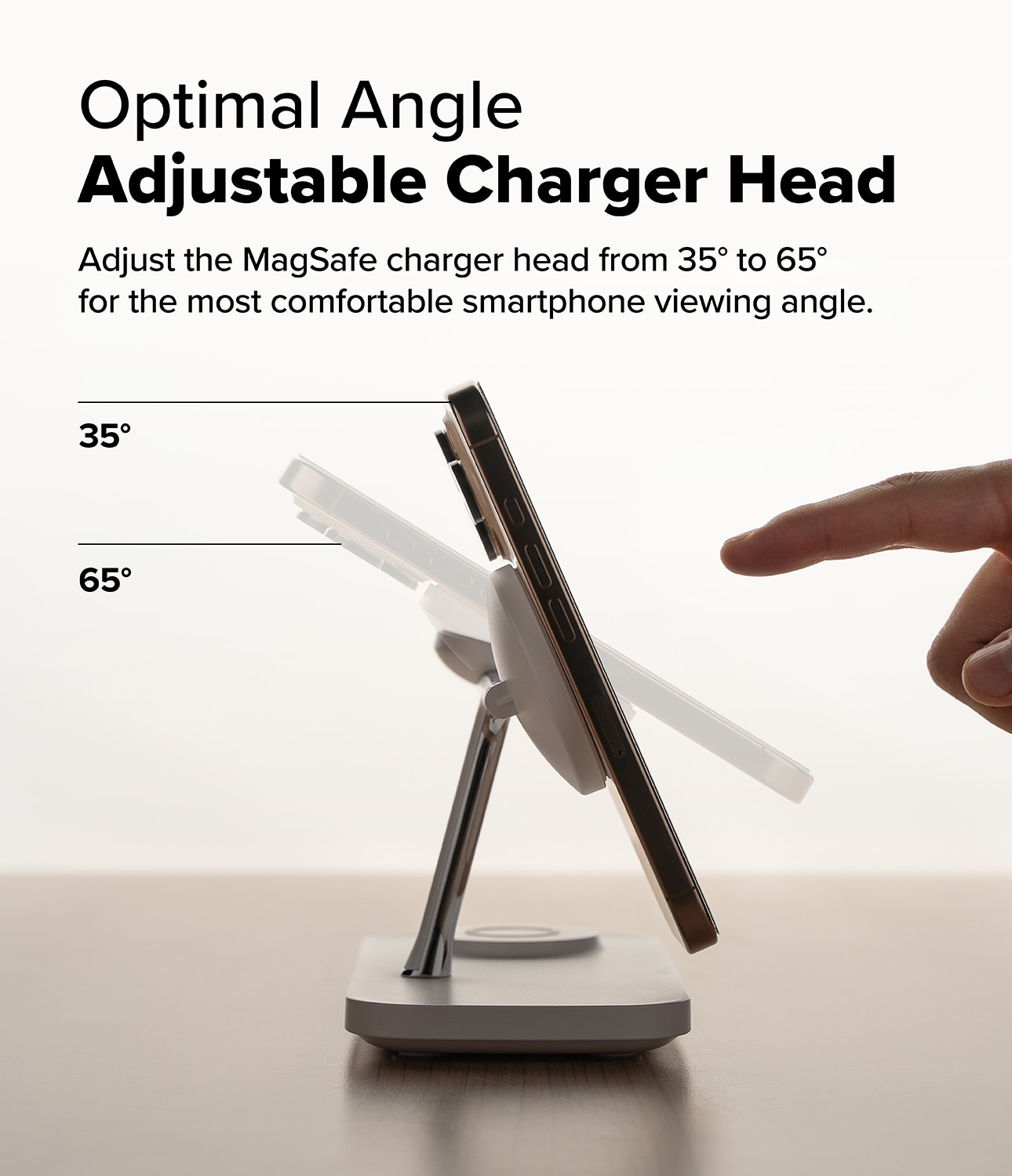 3-in-1 Wireless Charger Stand Qi2 MagSafe hvid