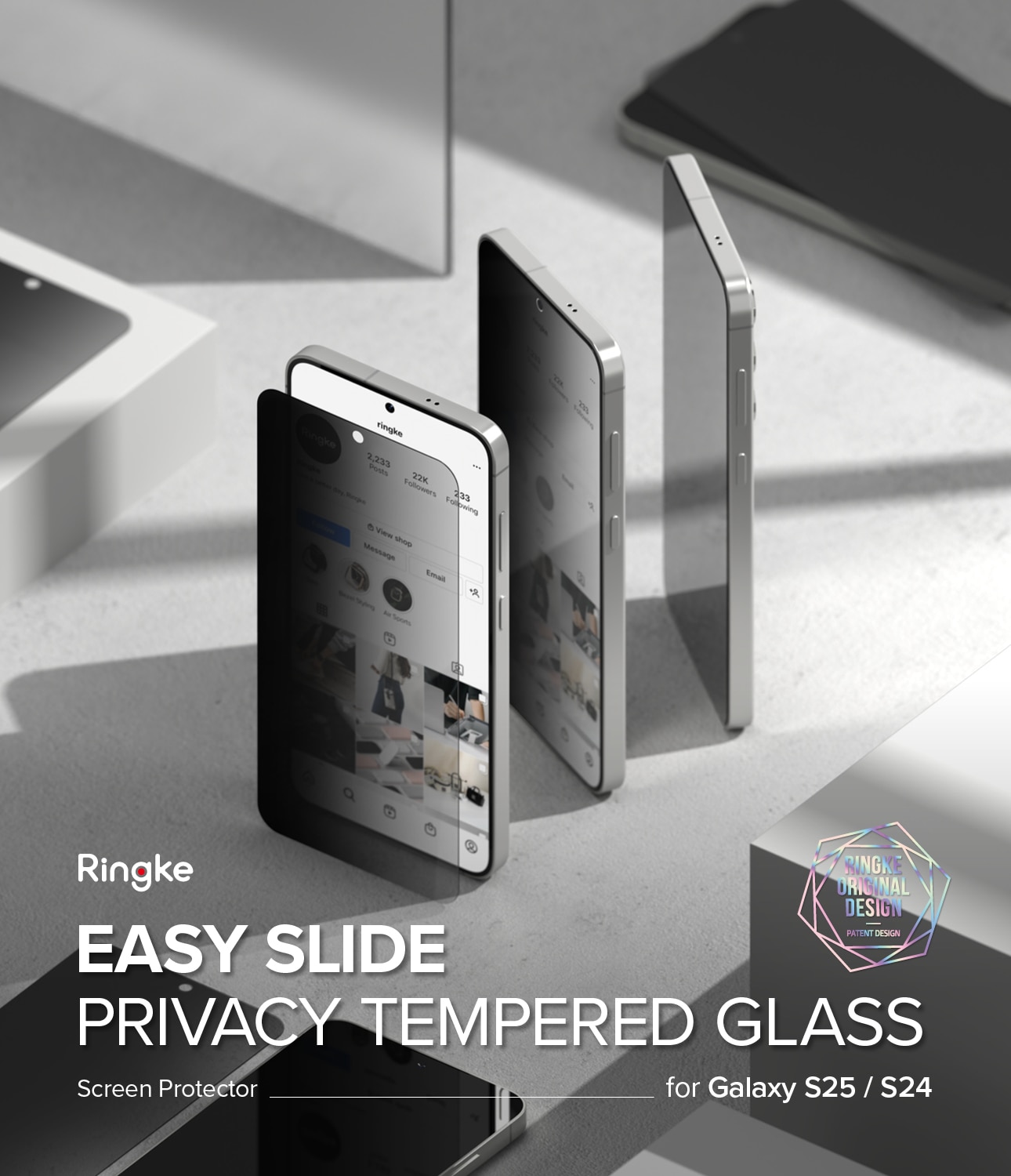 Easy Slide Privacy Glass (2-pack) Samsung Galaxy S25