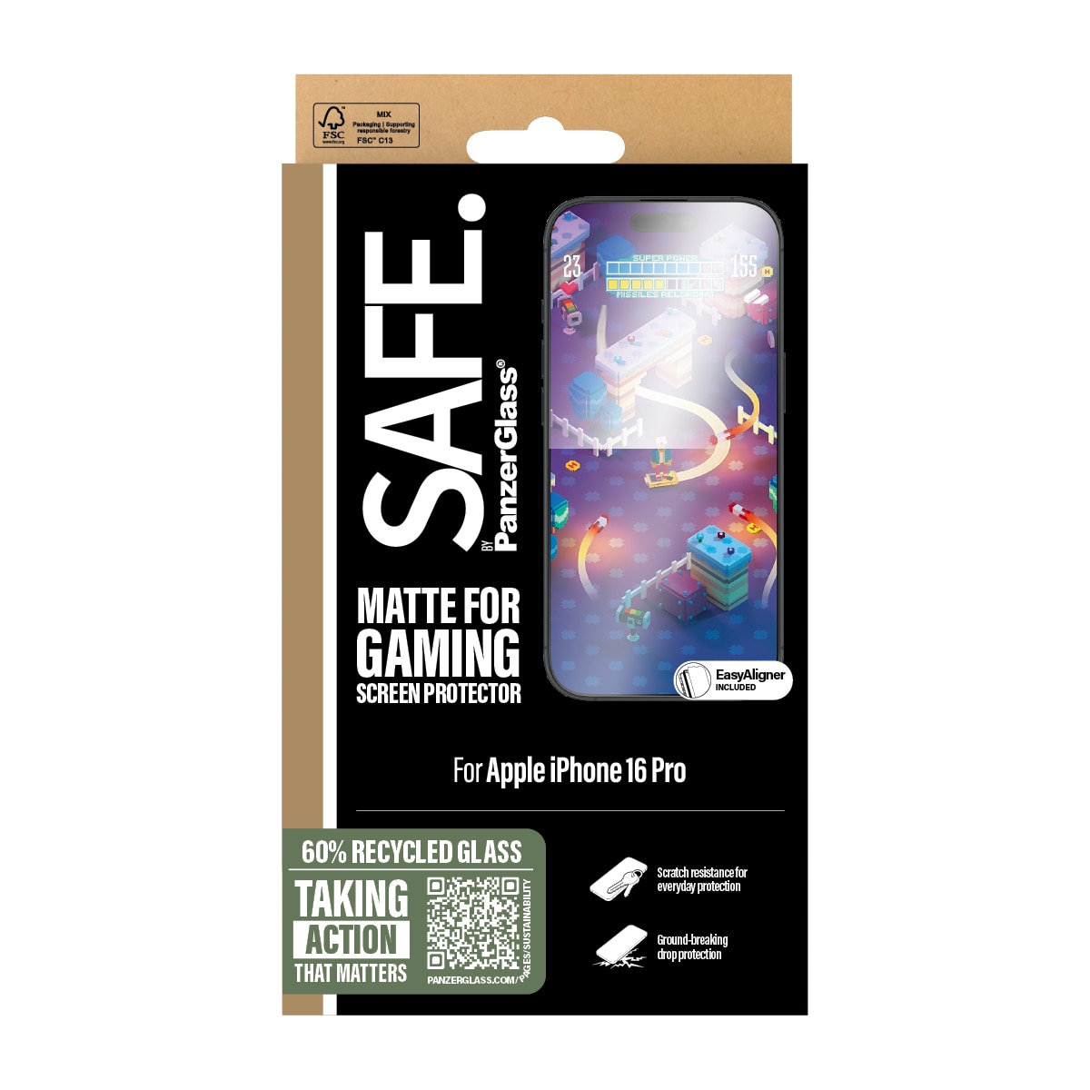 iPhone 16 Pro Gaming Skærmbeskytter Ultra Wide Fit (with EasyAligner)