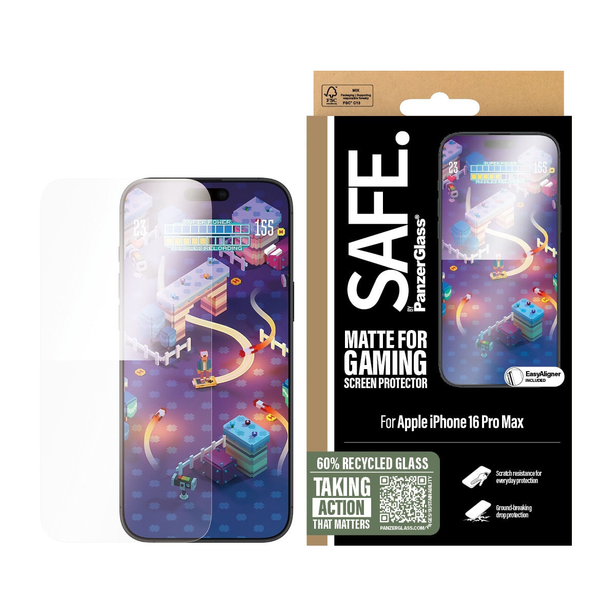 iPhone 16 Pro Max Gaming Skærmbeskytter Ultra Wide Fit (with EasyAligner)