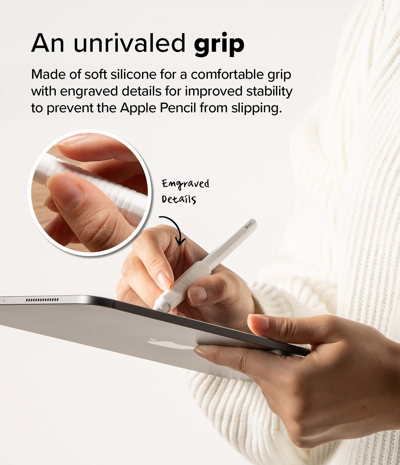 Silicone Grip Holder Apple Pencil hvid