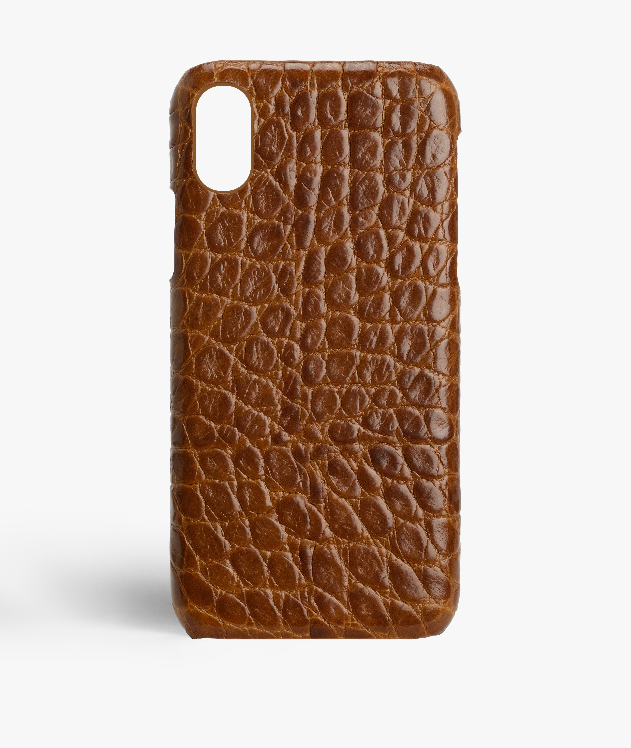 Cover iPhone X/XS Small Croco Cognac