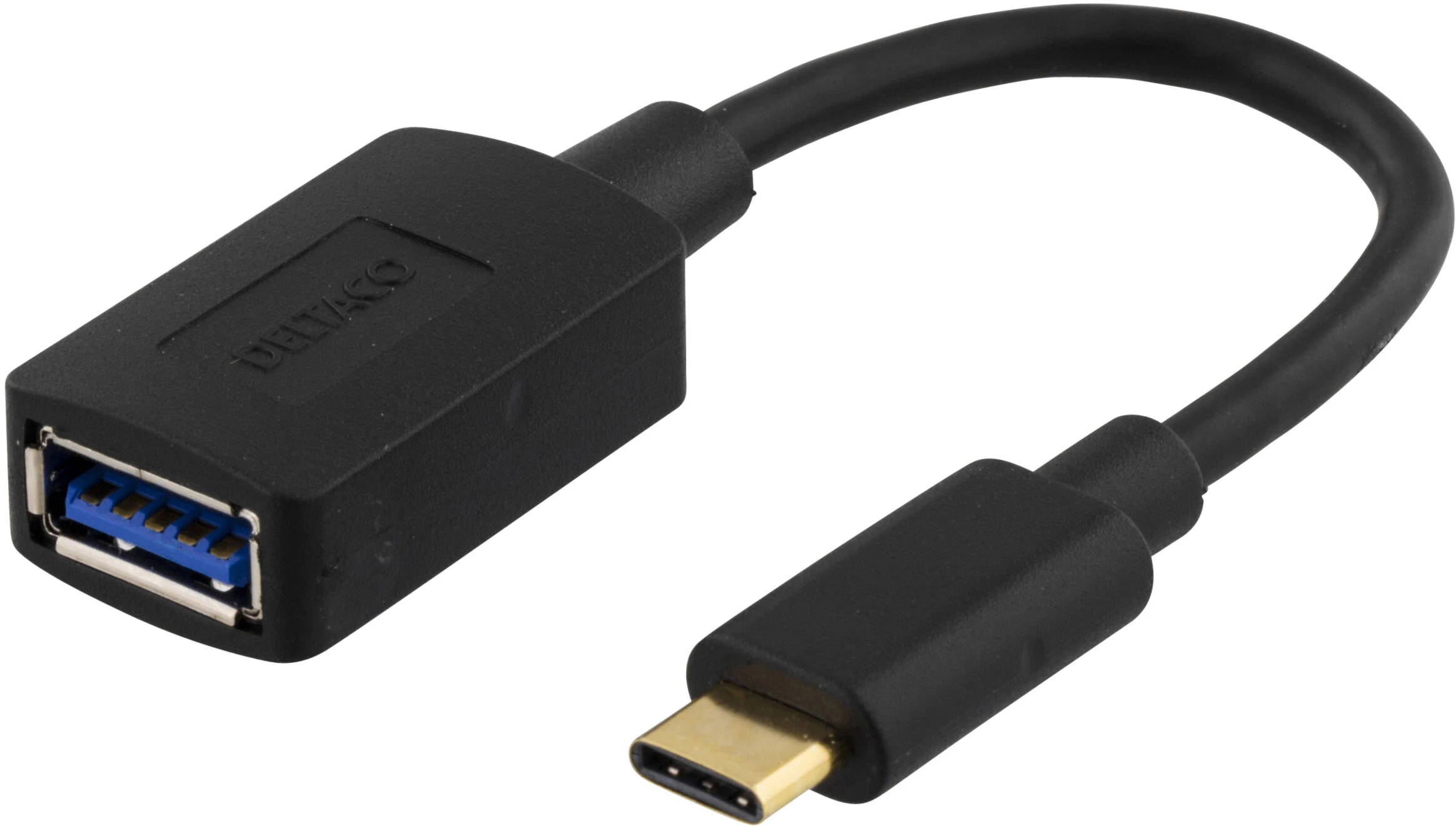 USB-C til USB-A-adapter sort