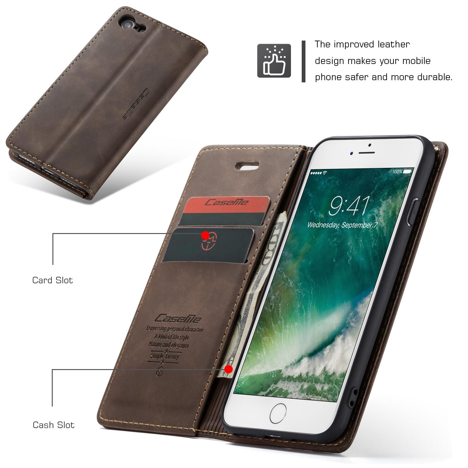 Slim Pung Etui iPhone SE (2020) brun