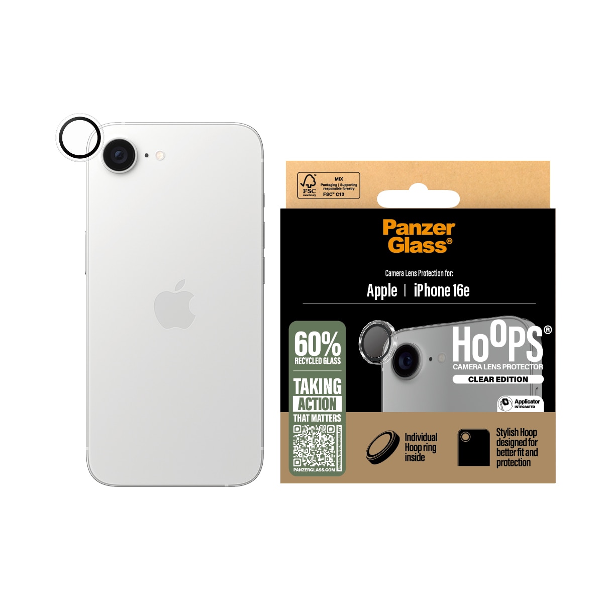 iPhone 16e Hoops Camera Lens Protector Gennemsigtig