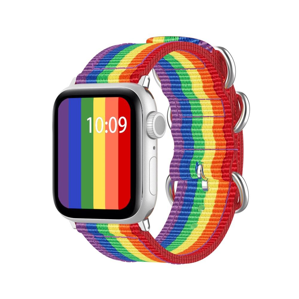 Apple Watch 45mm Series 8 Nato armbånd regnbue