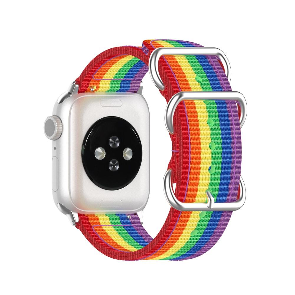 Apple Watch 45mm Series 8 Nato armbånd regnbue