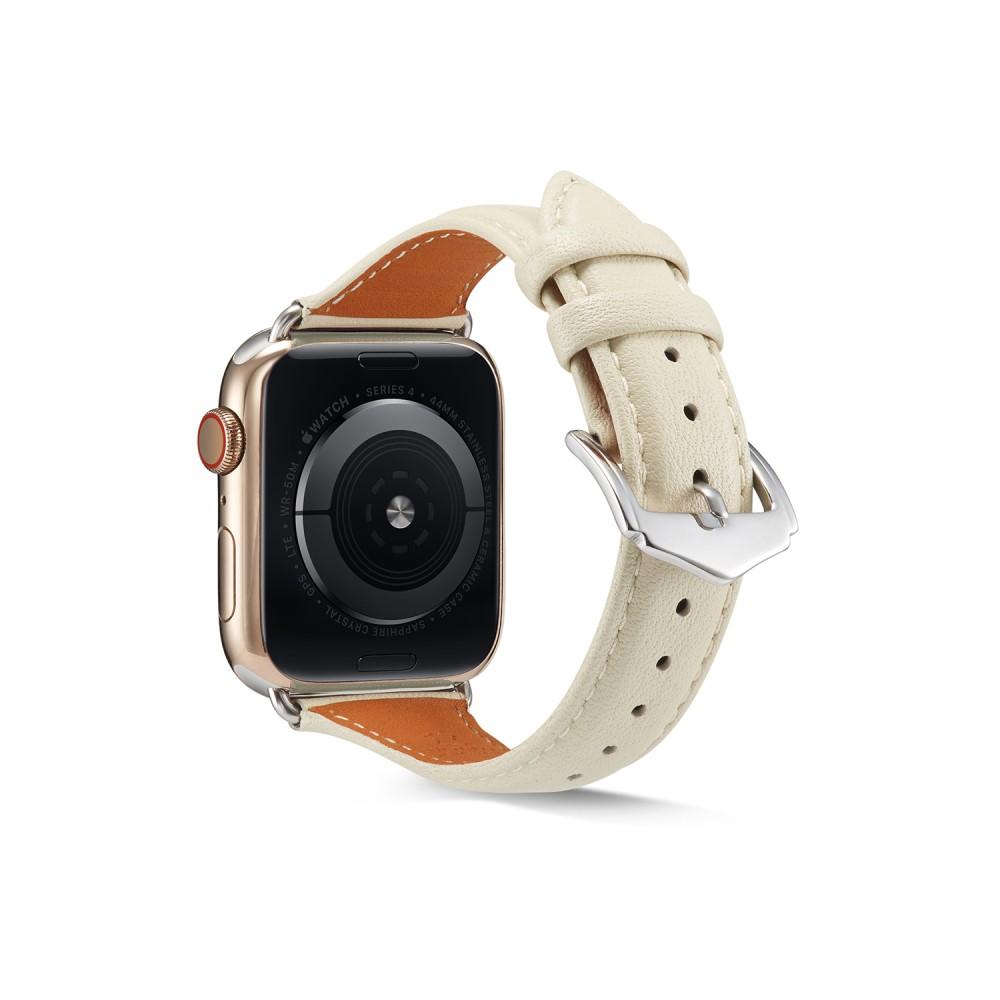 Slim Læderrem Apple Watch 44mm beige