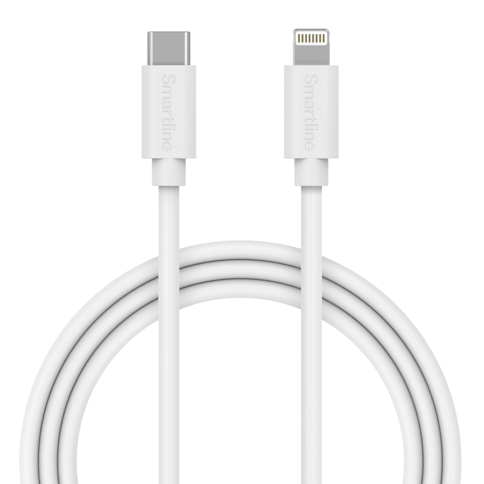 Langt USB-kabel USB-C - Lightning 2m iPhone 13 Pro Max hvid